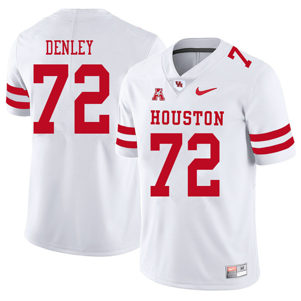 2018 Men #72 Mason Denley Houston Cougars College Football Jerseys Sale-White - Click Image to Close